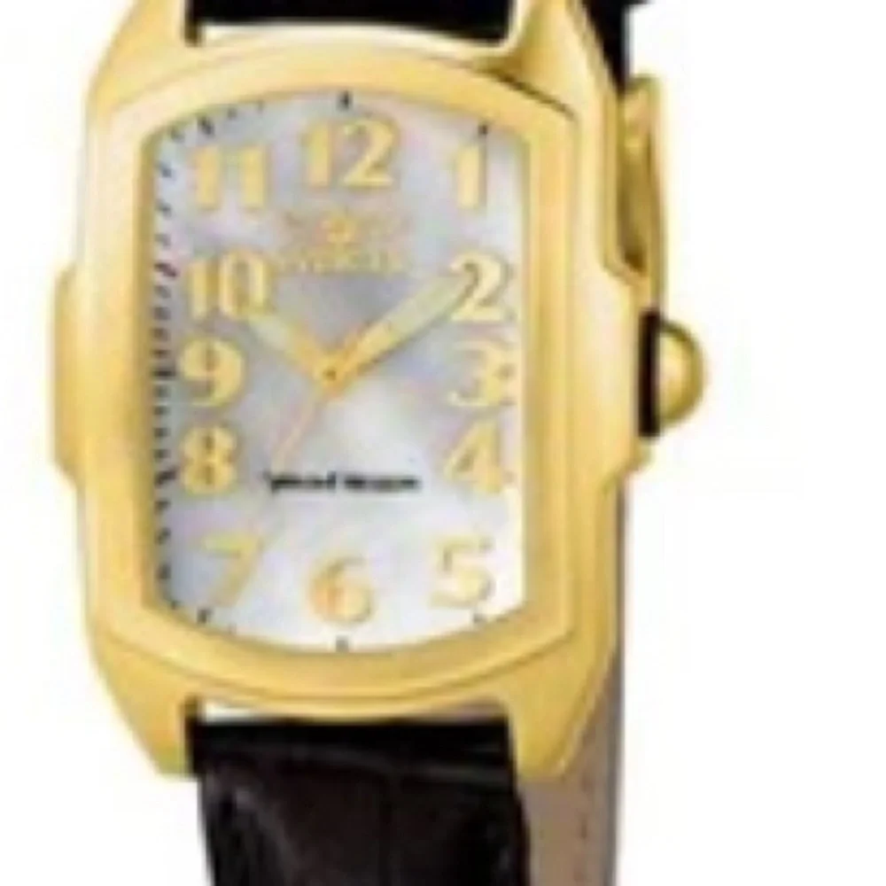 Invicta Lupah LadiesGold Tone Watch with Black Strap and White Dial